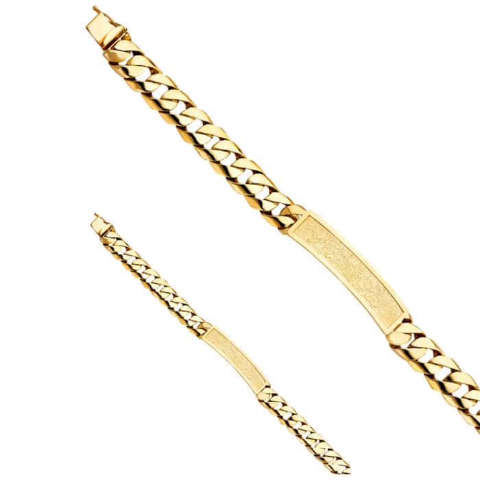 14K Yellow Gold Cuban Link ID Bracelet - 8.5" - Image 2