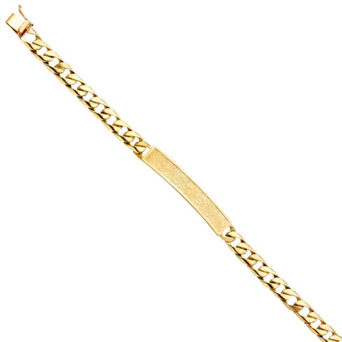 14K Yellow Gold Cuban Link ID Bracelet - 8"