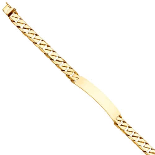 14K Yellow Gold Cuban Link ID Bracelet - 8.5"