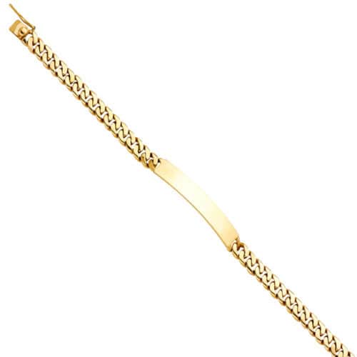 14K Yellow Gold Miami Cuban Link ID Bracelet - 8"