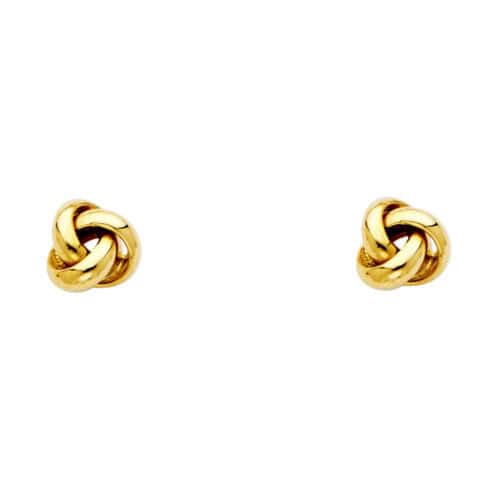 14K Yellow Gold Love Knot Earrings