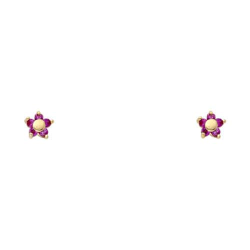 14K Yellow Gold Stud Earrings w/Screw