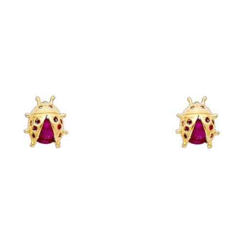 14K Yellow Gold Stud Earrings w/Screw