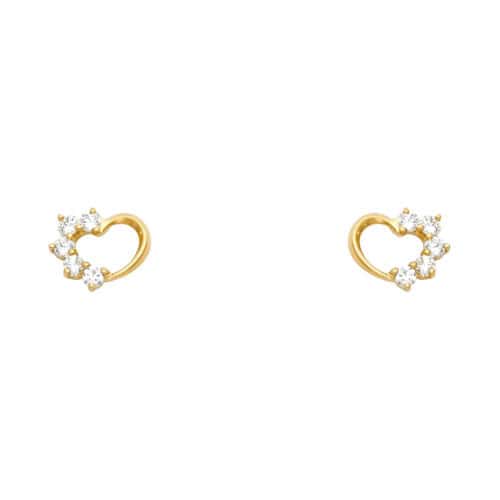 14K Yellow Gold Stud Earrings w/Screw