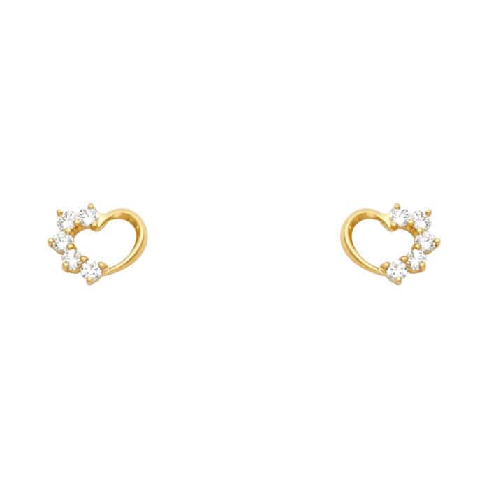 14K Yellow Gold Stud Earrings w/Screw