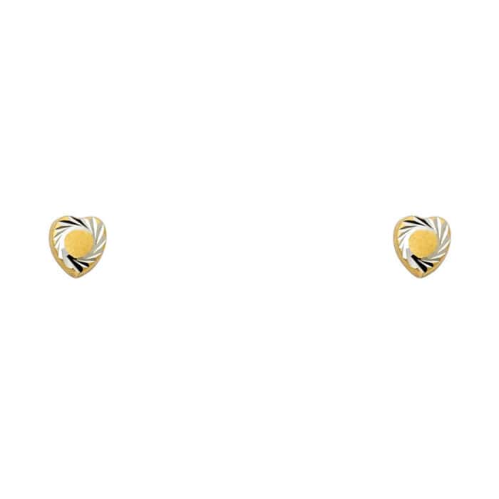 14K Yellow Gold Stud Earrings w/Screw