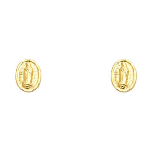 14K Yellow Gold Stud Earrings w/Screw