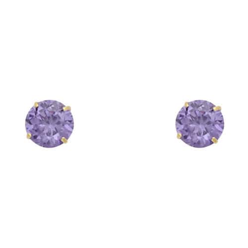 14K Yellow Gold RD 5mm Stud Earrings w/Screw (FEB)