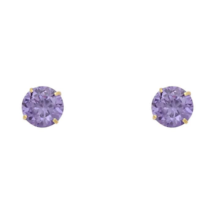 14K Yellow Gold RD 5mm Stud Earrings w/Screw (FEB)