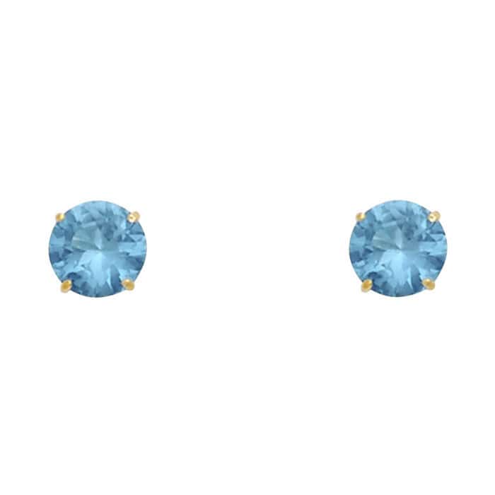 14K Yellow Gold RD 5mm Stud Earrings w/Screw (MAR)