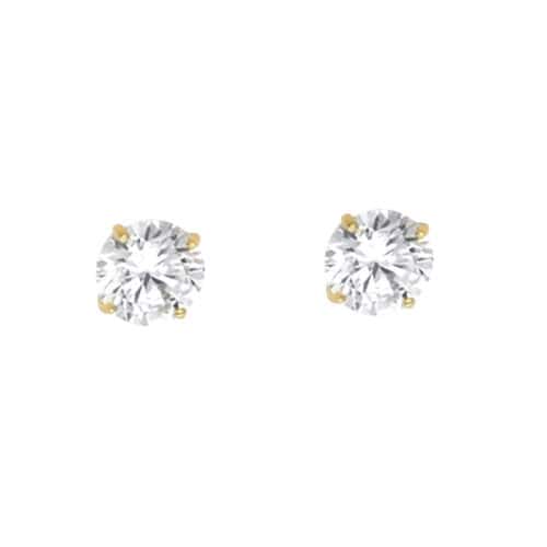 14K Yellow Gold RD 5mm Stud Earrings w/Screw (APR)