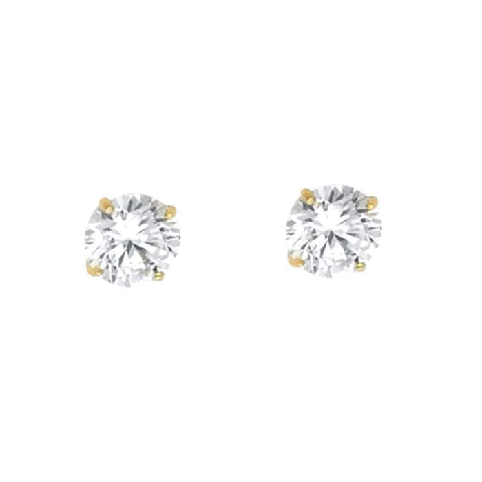 14K Yellow Gold RD 5mm Stud Earrings w/Screw (APR)