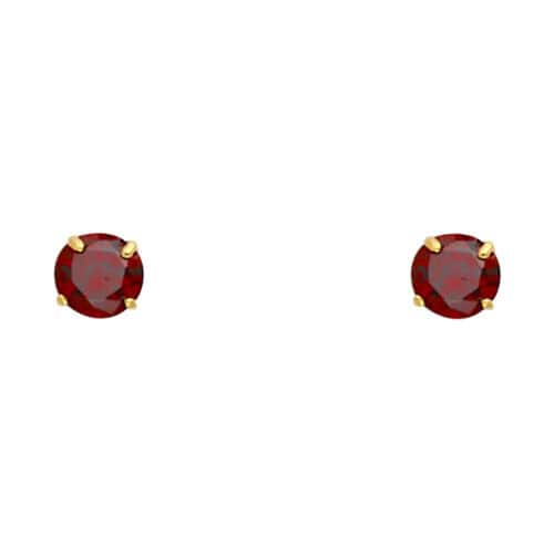 14K Yellow Gold RD 4mm Stud Earrings w/Screw (JAN)