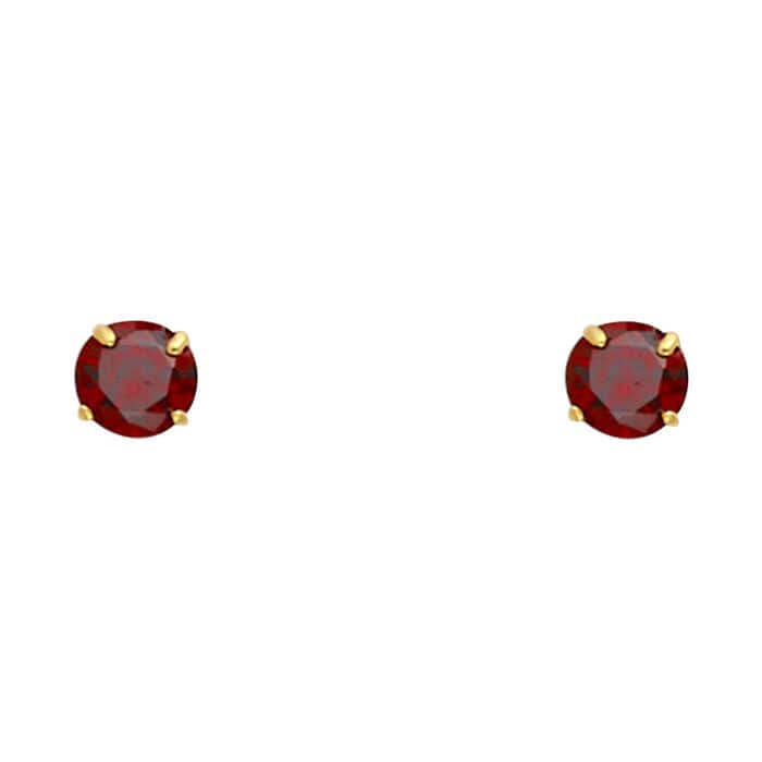 14K Yellow Gold RD 4mm Stud Earrings w/Screw (JAN)