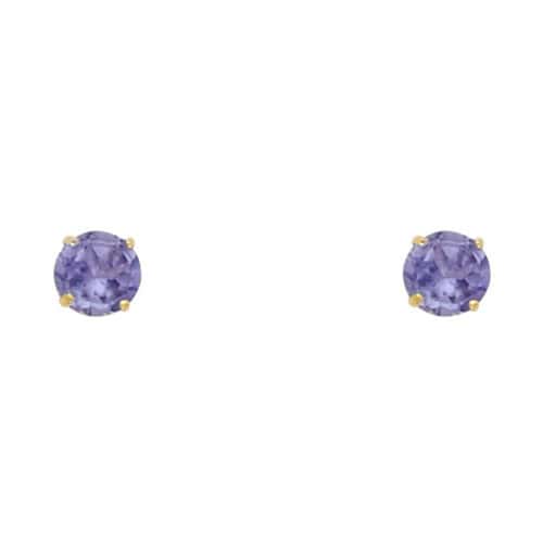 14K Yellow Gold RD 4mm Stud Earrings w/Screw (JUN)