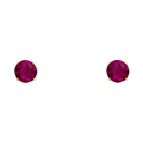 14K Yellow Gold RD 4mm Stud Earrings w/Screw (JUL