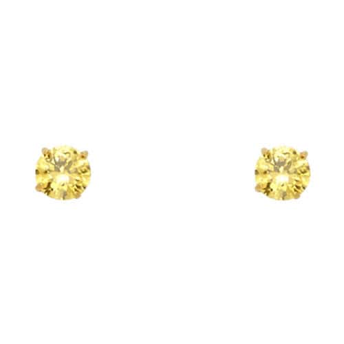 14K Yellow Gold RD 4mm Stud Earrings w/Screw (NOV)