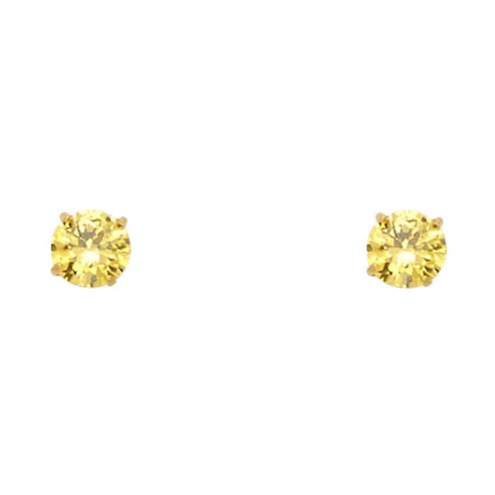14K Yellow Gold RD 4mm Stud Earrings w/Screw (NOV)