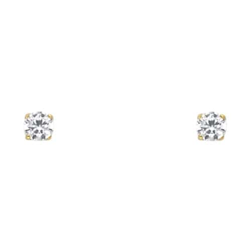 14K Yellow Gold RD 3mm Stud Earrings w/Screw (APR)