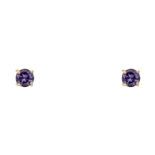 14K Yellow Gold RD 3mm Stud Earrings w/Screw (JUN)