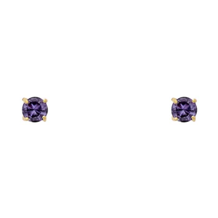 14K Yellow Gold RD 3mm Stud Earrings w/Screw (JUN)