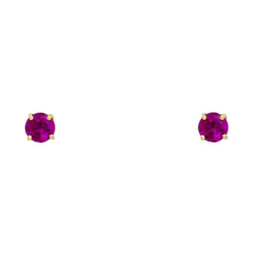 14K Yellow Gold RD 3mm Stud Earrings w/Screw (JUL)