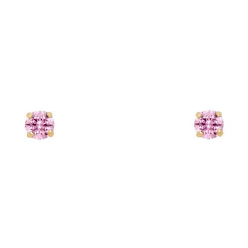14K Yellow Gold RD 3mm Stud Earrings w/Screw (OCT)