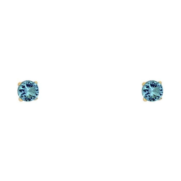 14K Yellow Gold RD 3mm Stud Earrings w/Screw (DEC)