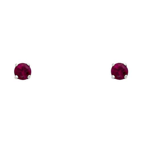 14K White Gold RD 3mm Stud Earrings w/Screw(JAN)