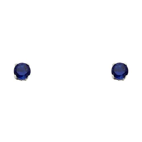 14K White Gold RD 3mm Stud Earrings w/Screw(SEP)