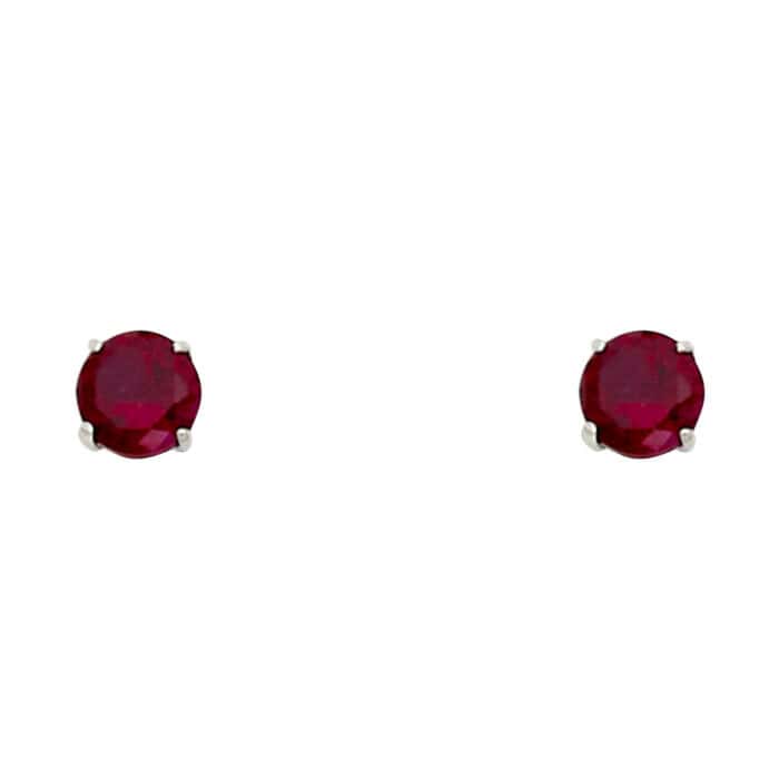14K White Gold RD 4mm Stud Earrings w/Screw (JAN)
