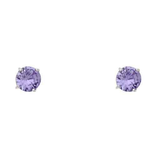 14K White Gold RD 4mm Stud Earrings w/Screw (JUN)