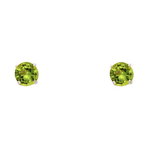 14K White Gold RD 4mm Stud Earrings w/Screw (AUG)