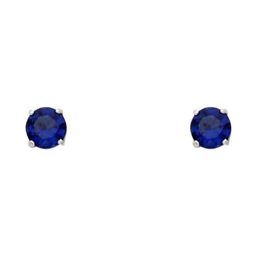 14K White Gold RD 4mm Stud Earrings w/Screw (SEP)