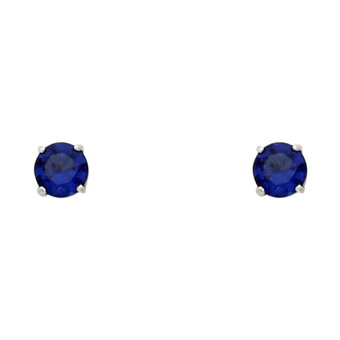 14K White Gold RD 4mm Stud Earrings w/Screw (SEP)
