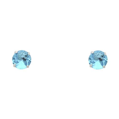 14K White Gold RD 4mm Stud Earrings w/Screw (DEC)