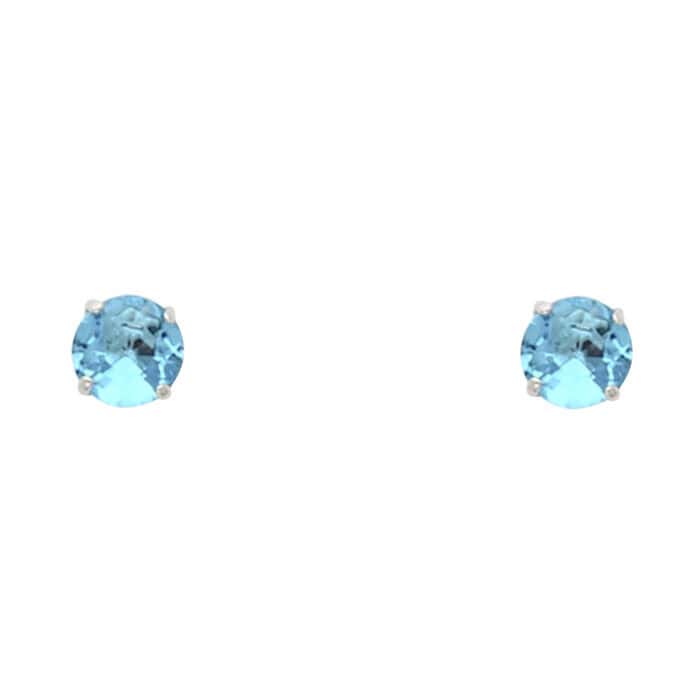 14K White Gold RD 4mm Stud Earrings w/Screw (DEC)