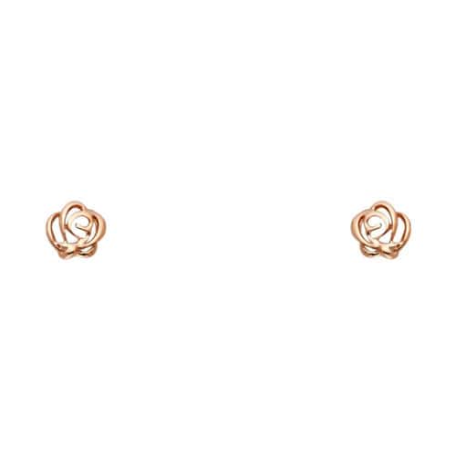 14K Yellow Gold Stud Earrings w/Screw