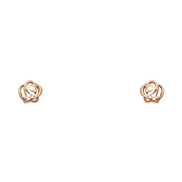 14K Yellow Gold Stud Earrings w/Screw