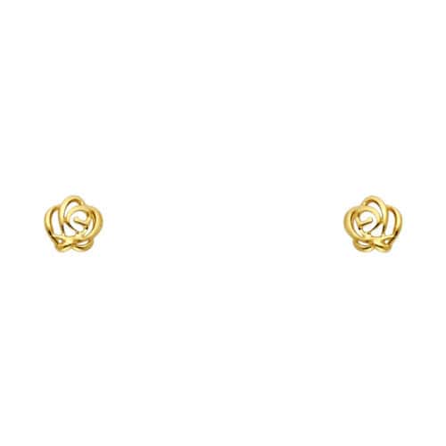 14K Yellow Gold Stud Earrings w/Screw