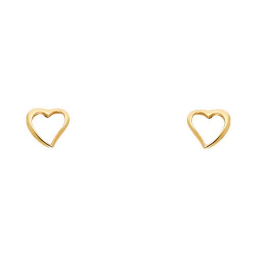 14K Yellow Gold Stud Earrings w/Screw