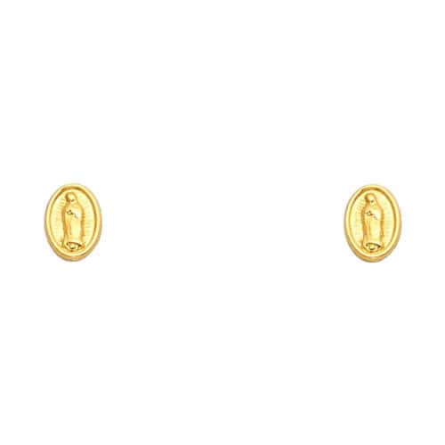 14K Yellow Gold Guadalupe Stud Earrings w/Screw