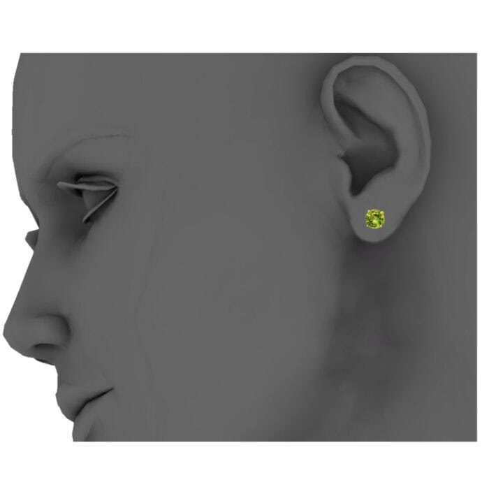 14K Yellow Gold RD 4mm Stud Earrings w/Screw (AUG) - Image 4