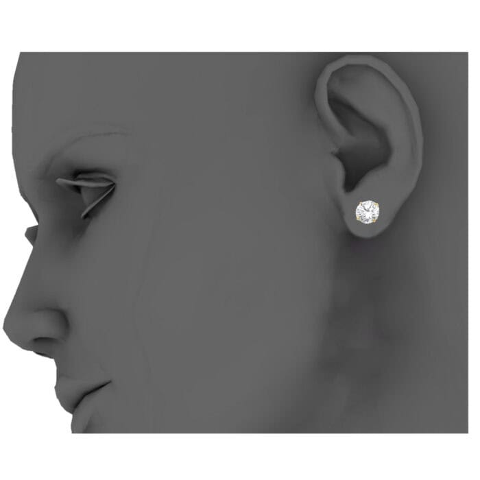 14K Yellow Gold RD 5mm Stud Earrings w/Screw (MAY) - Image 3