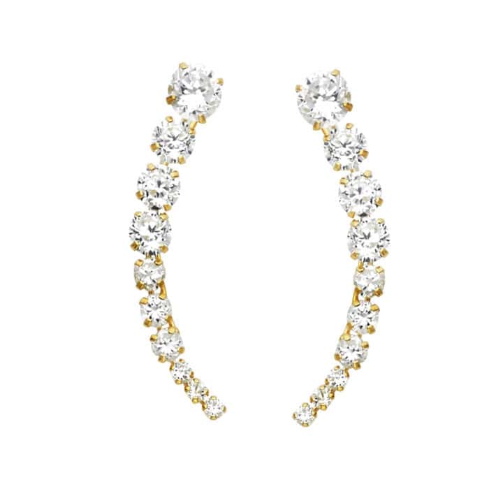 14K Yellow Gold Stud Earrings w/Screw - Image 2