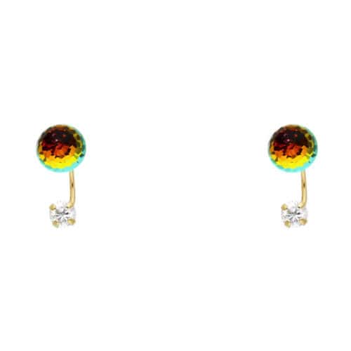 14K Yellow Gold Stud Earrings w/Screw