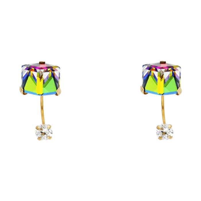 14K Yellow Gold Stud Earrings w/Screw