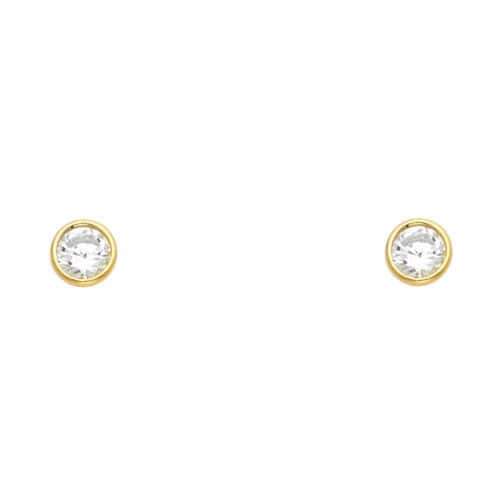 14K Yellow Gold Stud Earrings w/Screw