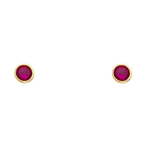 14K Yellow Gold Stud Earrings w/Screw