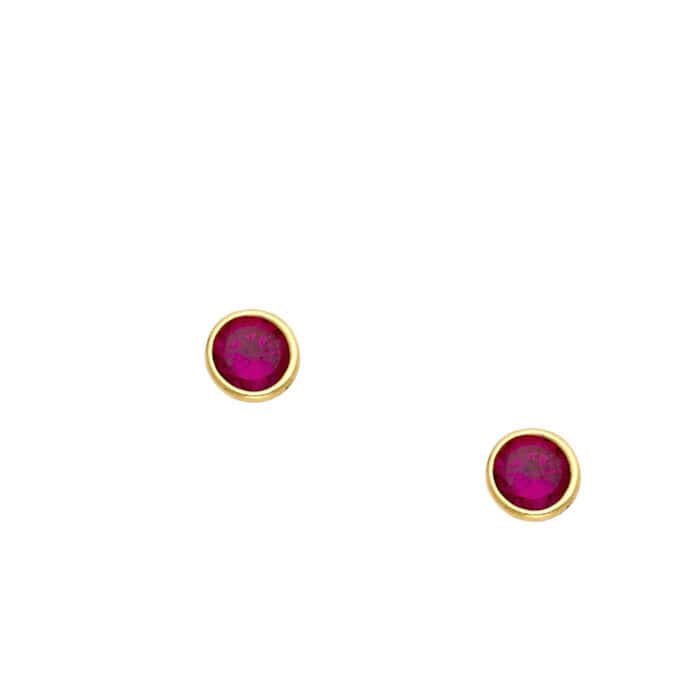 14K Yellow Gold Stud Earrings w/Screw - Image 2